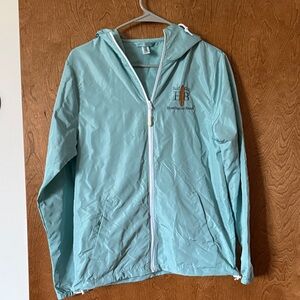 Light Blue Hooded Windbreaker